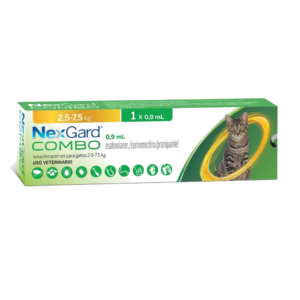 NexGard Combo Gatos 2,5-7,5kg — Antiparasitario Externo e Interno de Amplio Espectro