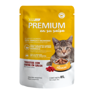 Vitalcan Premium En Su Salsa Pouch Trocitos con Carne — Gato Cachorro / Kitten 85g