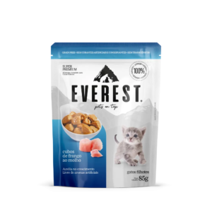 Everest Cubos de Pollo para Gatos Cachorros 85g | Alimento Húmedo Super Premium