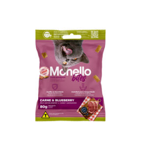 Monello Bites Gatos Inmunidad Carne y Blueberry 80g | Snack que Refuerza Defensas y Longevidad