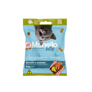 Monello Bites Gatos Bolas de Pelos Salmón y Banana 80g | Snack Hairball Control