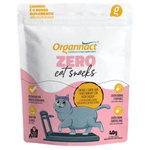 Organnact Zero Cat Snacks 40g | Premio Bajo en Calorías para Gatos con Sobrepeso