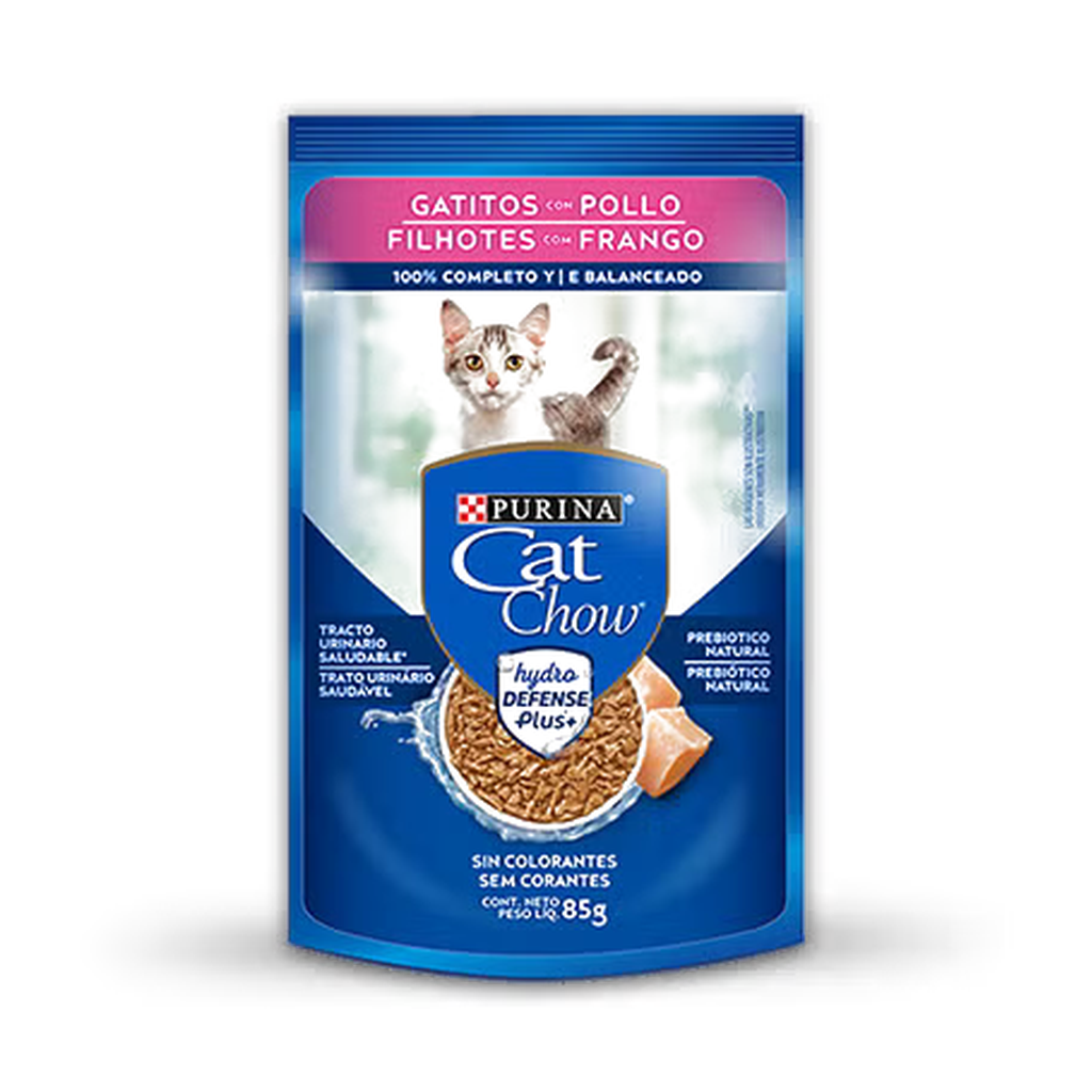 Cat Chow Gatitos con Pollo 85g — Alimento Húmedo con Hydro Defense Plus | Purina