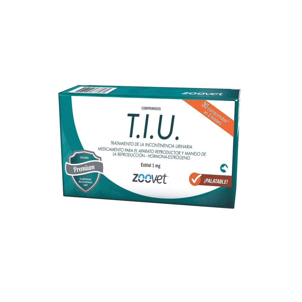 T.I.U. Estriol 1mg 30 Comprimidos — Incontinencia Urinaria en Perras | Zoovet