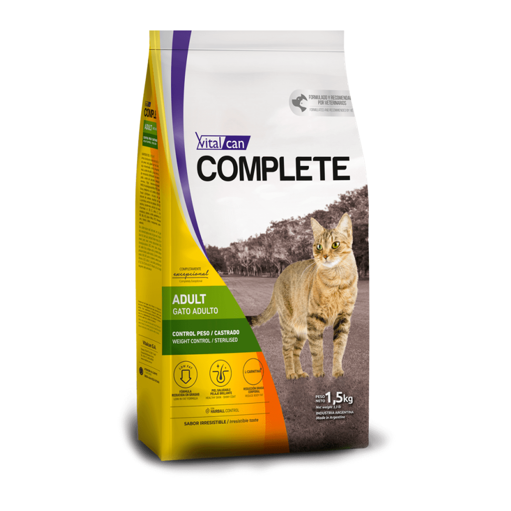 Vitalcan Complete Control de Peso/Castrado Gato * 1.5kg — Alimento Low Fat | Vitalcan