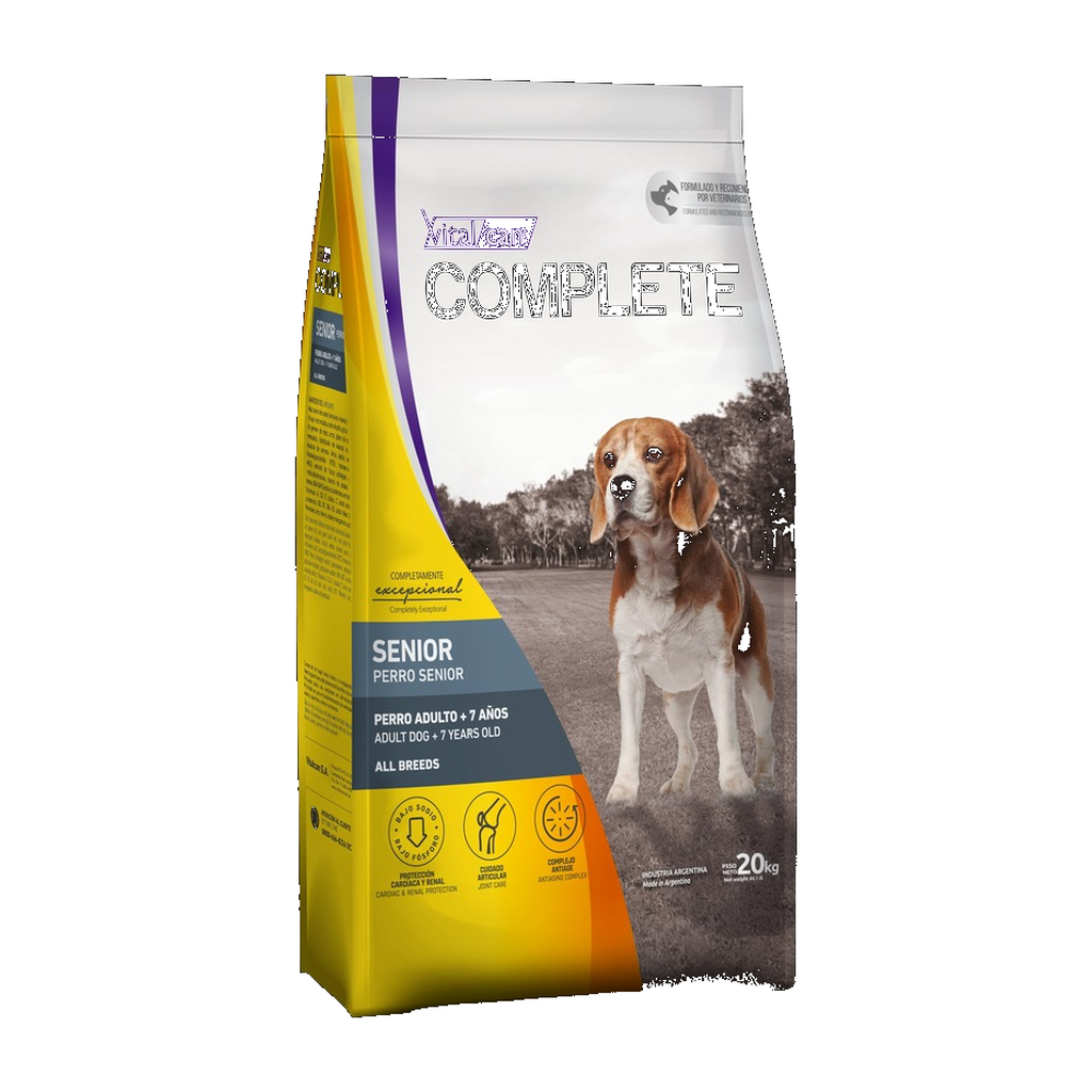 Vitalcan Complete Senior Todas Razas * 20kg — Alimento para Perros +7 Años | Vitalcan