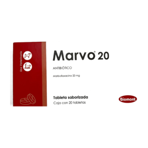 Marvo 20 Biomont — Antibiótico Veterinario Marbofloxacino 20mg para Perros y Gatos