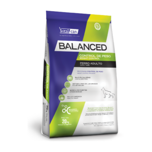 Vitalcan Balanced Control de Peso Perro Adulto * 20kg — Bajo en Calorías con L-Carnitina para el Metabolismo de las Grasas