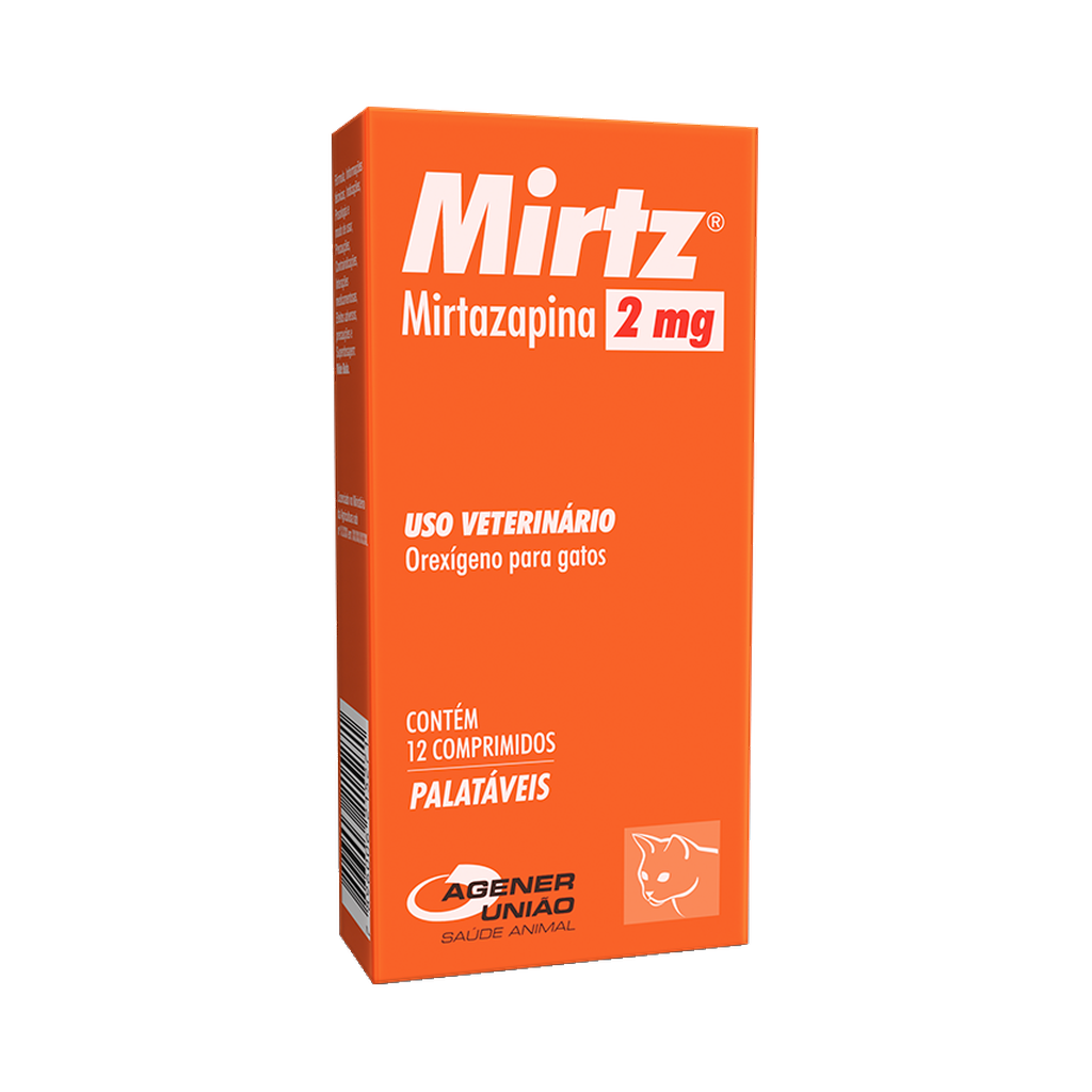 Mirtz (Mirtazapina 2mg) * 12 comp — Orexígeno para Gatos