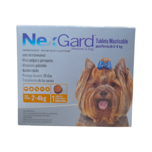 NexGard Tableta Masticable para Perros de 2-4kg — Antipulgas y Antigarrapatas de Acción Rápida